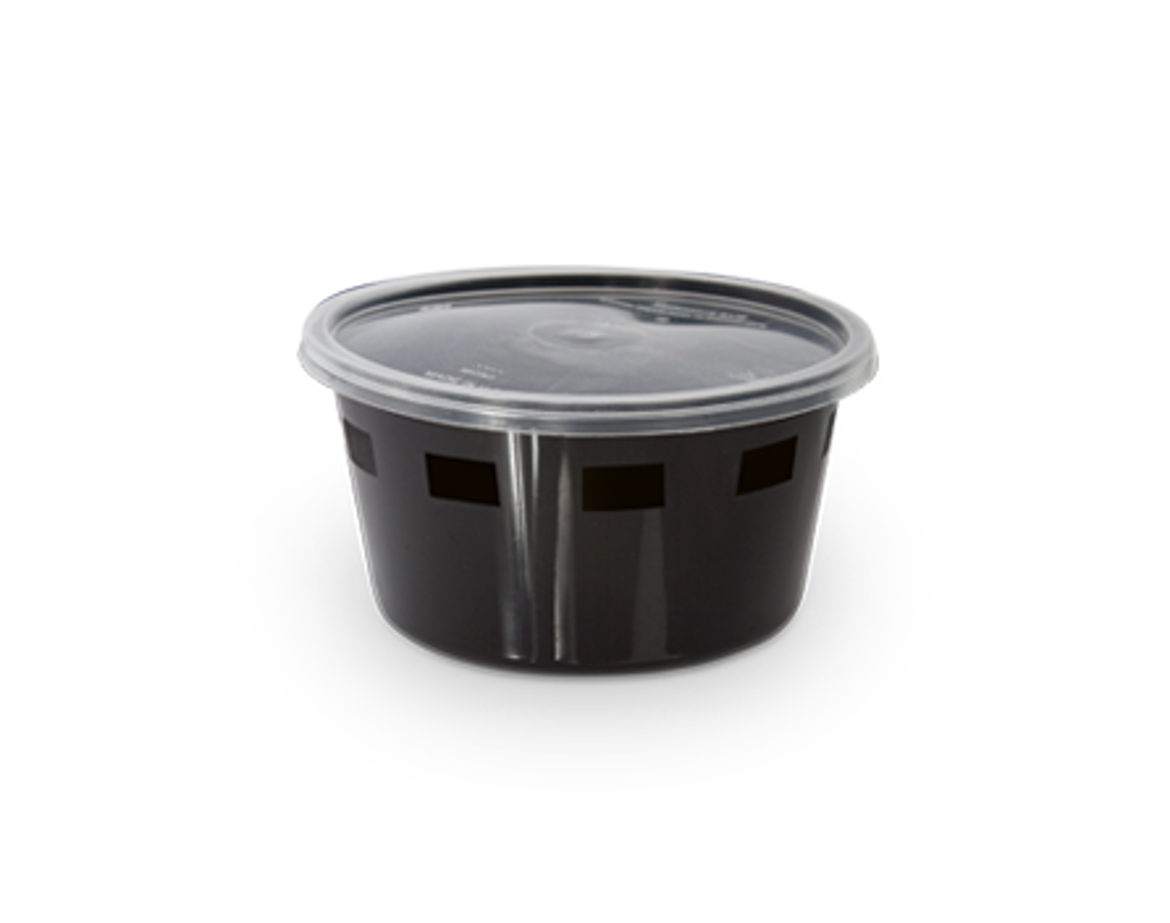 Picture of black microwave cont. round 250 cc w\lid