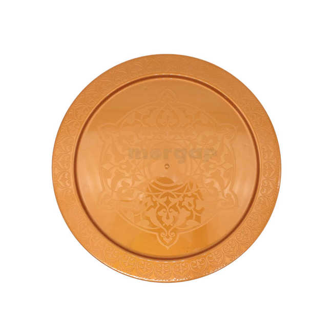 Picture of Golden Crystal Plastic Plate Round Decorated 