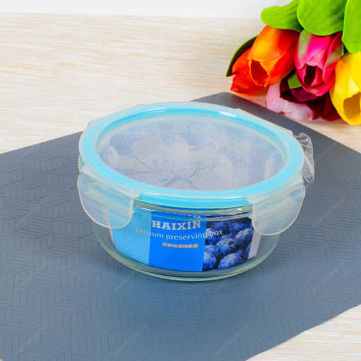 Picture of haixin vacuum preserving round box glass 420 ml