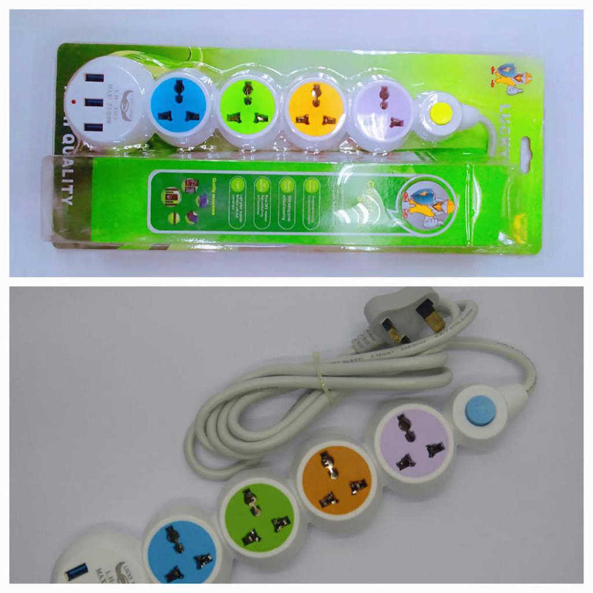 Picture of Power extension 3 USB & 5 Sockets