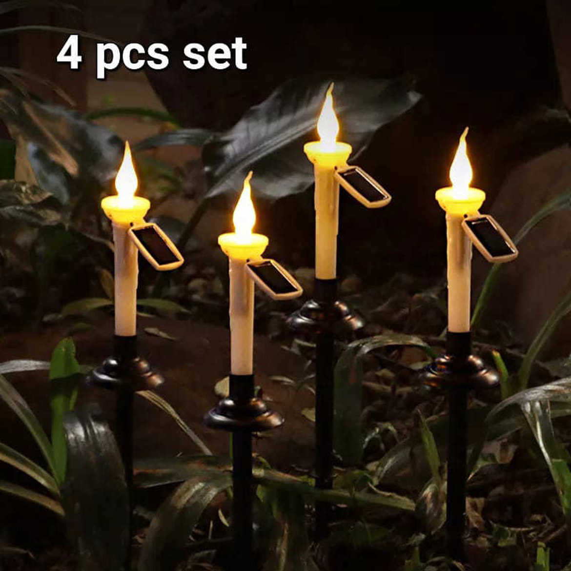 Picture of LED Solar Rechargeable Candlesticks