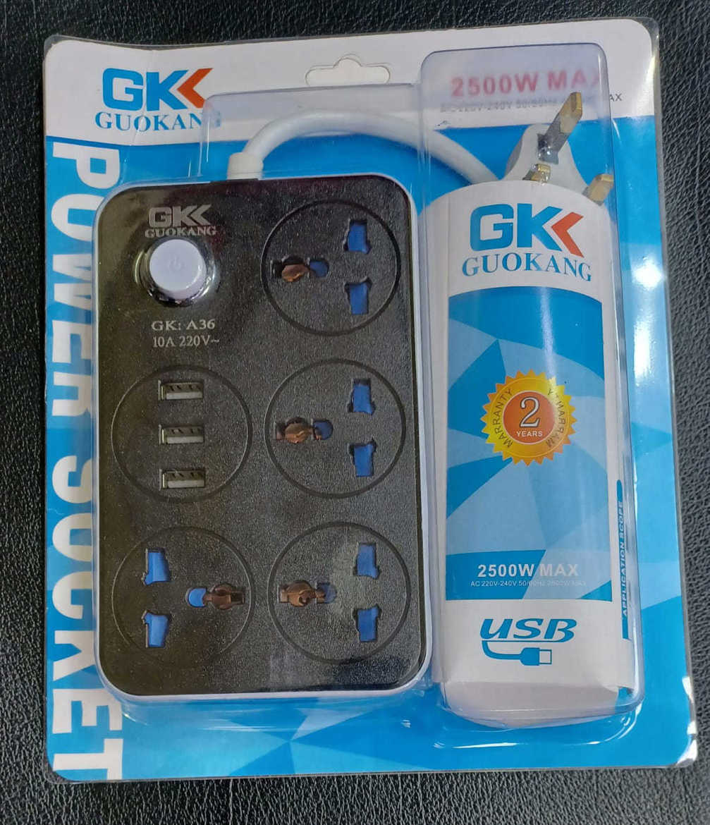 Picture of 4 Way Power Socket with 3 USB Ports