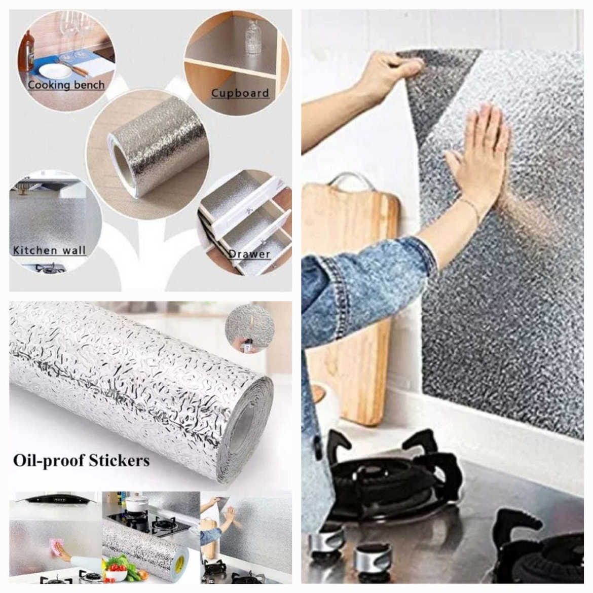 Picture of 3M Oil Proof Aluminum Foil Wallpaper for Kitchen